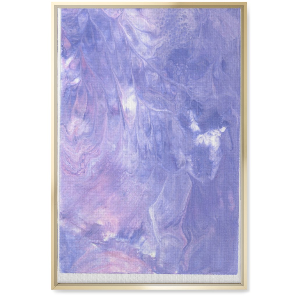 Acrylic Pour Abstract - Purple Wall Art, Gold, Single piece, Canvas, 20x30, Purple