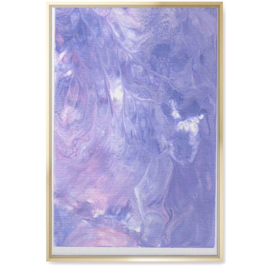 Acrylic Pour Abstract - Purple Wall Art, Gold, Single piece, Canvas, 20x30, Purple, Purple