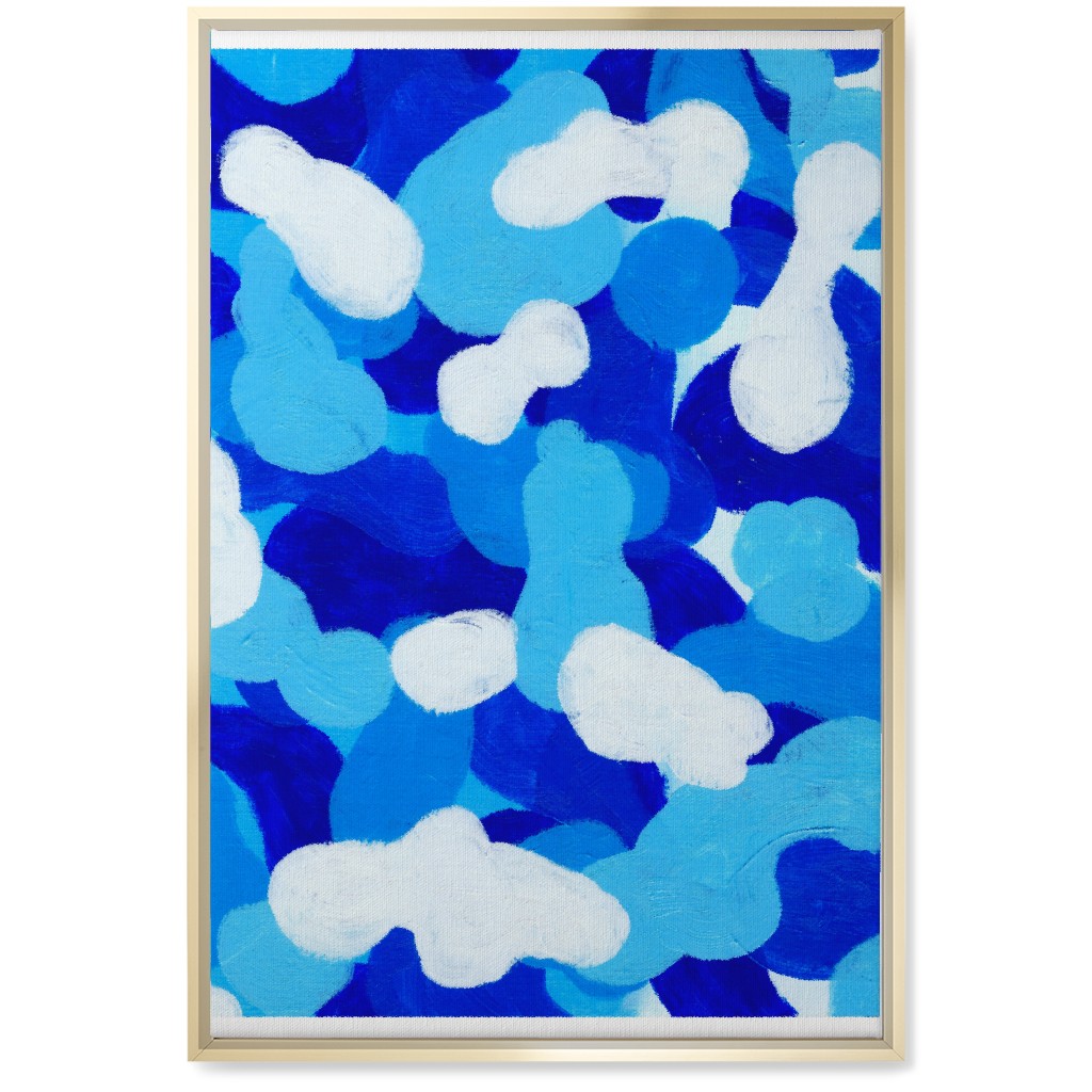 Abstract Cloud - Blue Wall Art, Gold, Single piece, Canvas, 20x30, Blue