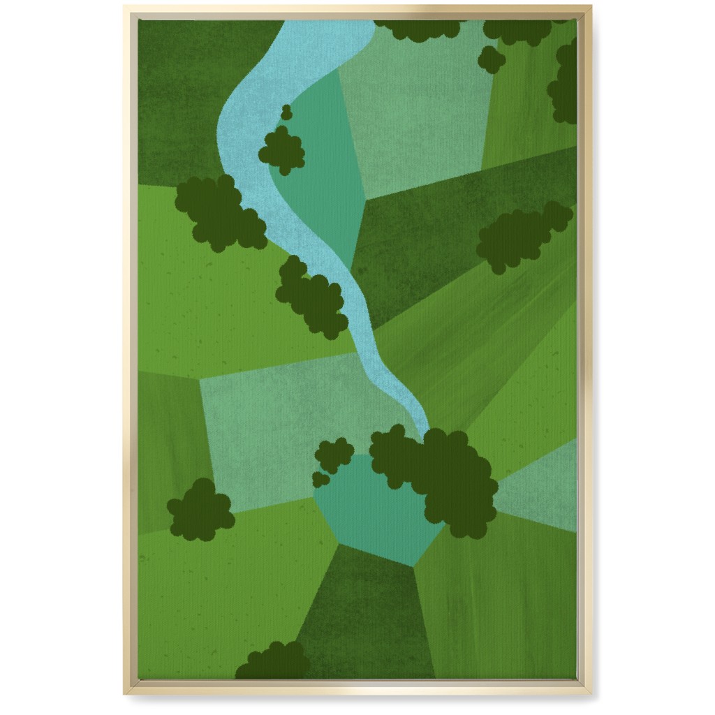 Patchwork Lands - Green Wall Art, Gold, Single piece, Canvas, 20x30, Green