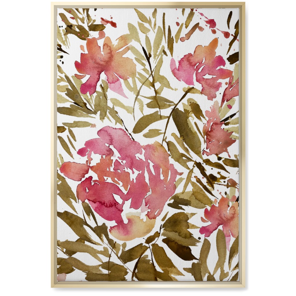 Bewildered - Pink and Green Wall Art, Gold, Single piece, Canvas, 20x30, Pink, Bright Pink