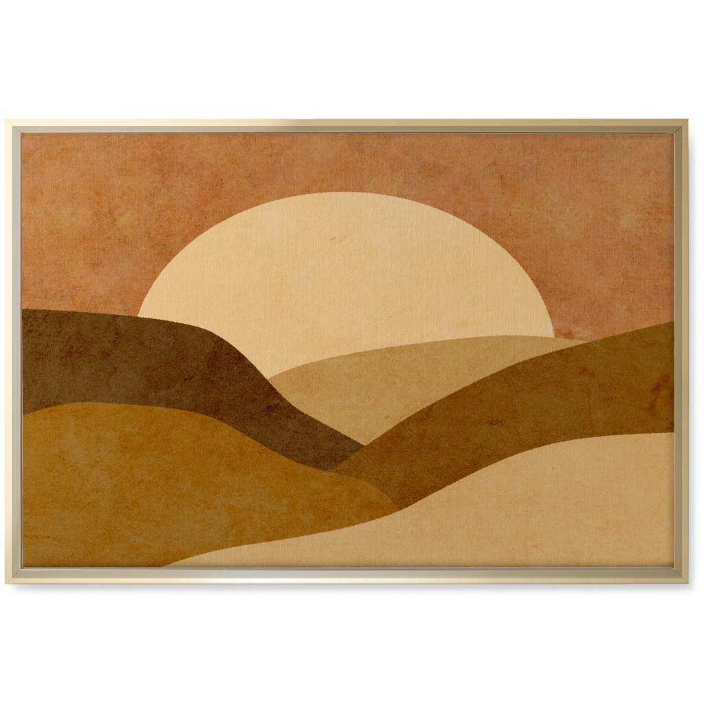 Mountains At Dusk Wall Art, Gold, Single piece, Canvas, 20x30, Brown