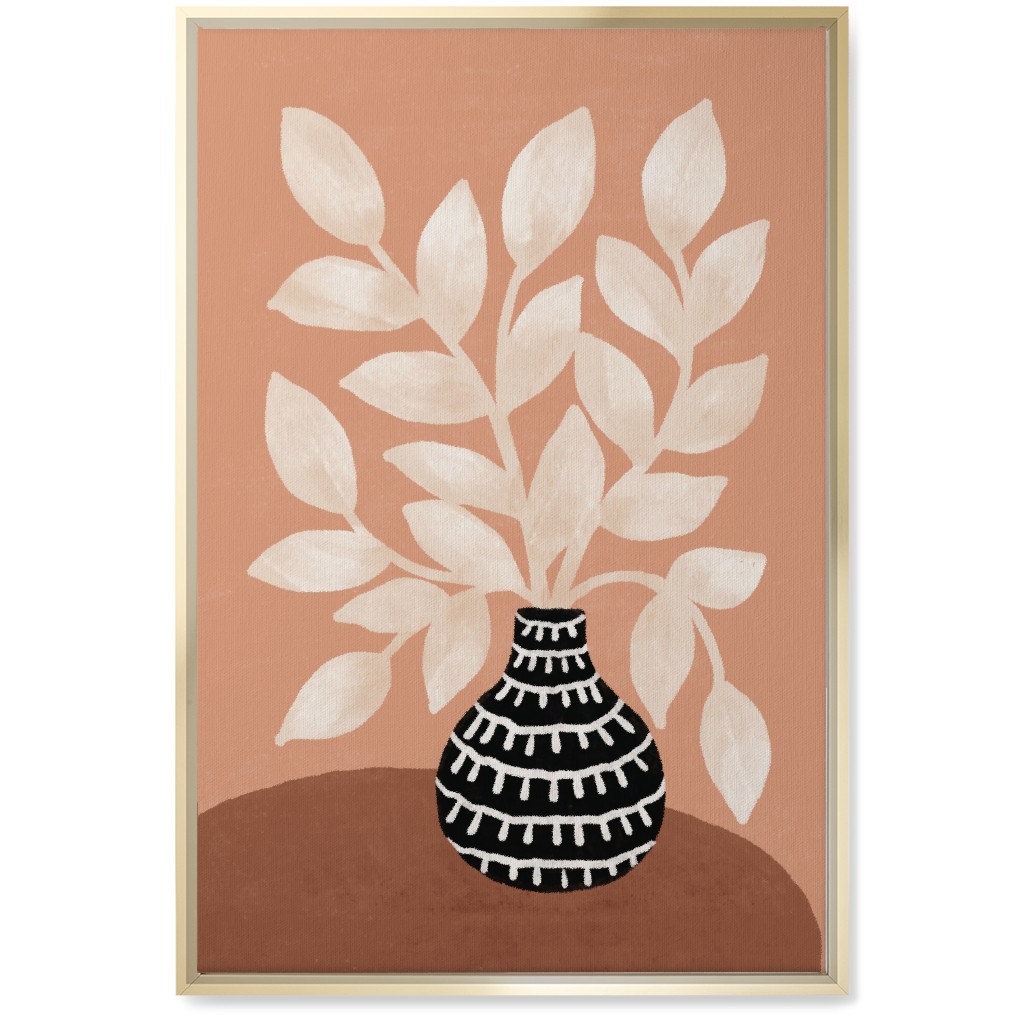 the Vase Ii - Neutral Wall Art, Gold, Single piece, Canvas, 20x30, Pink
