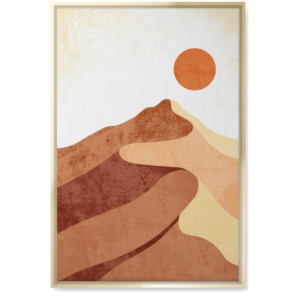 Desert Landscape - Earthy Warm Tones Wall Art, Gold, Single piece, Canvas, 20x30, Orange