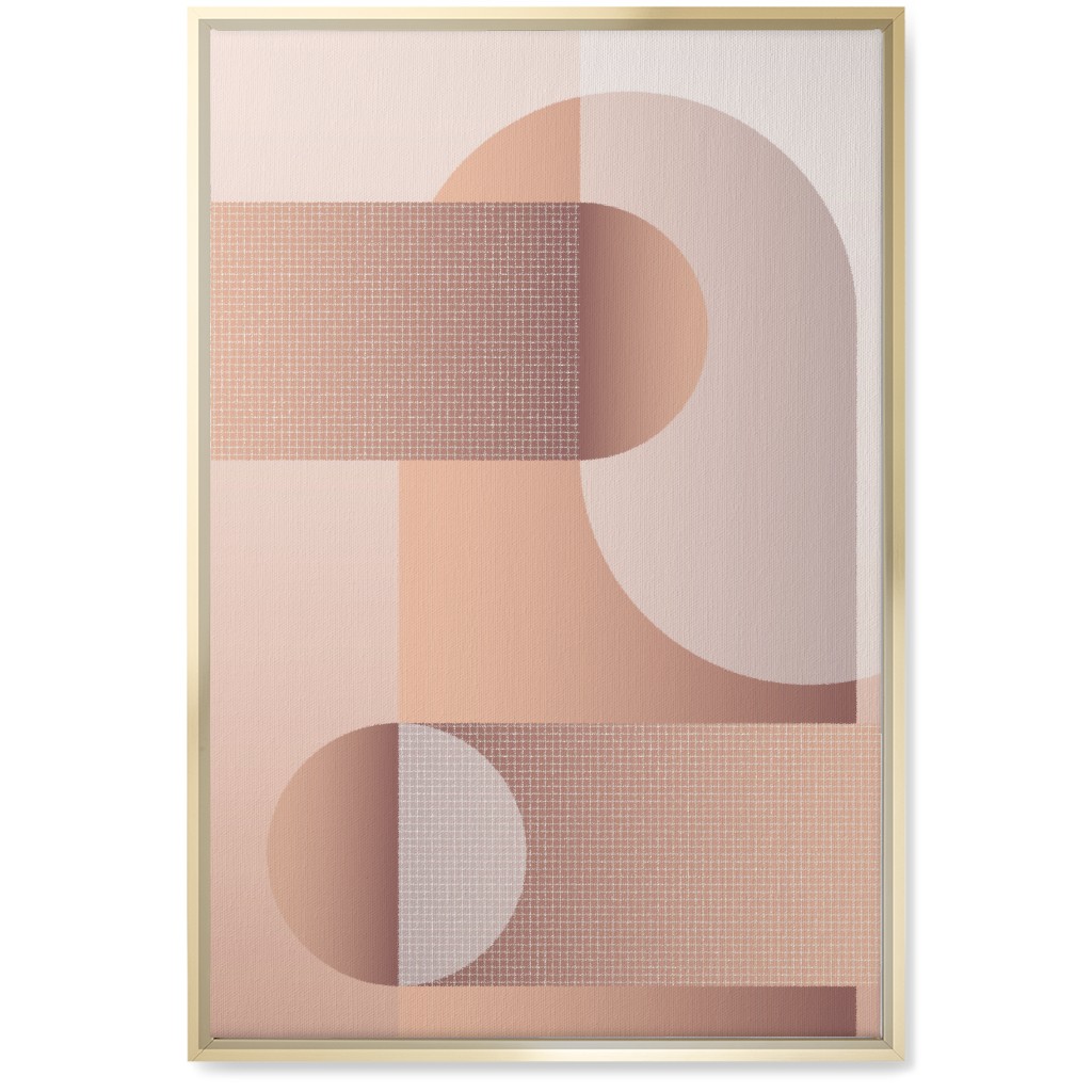 Geometric Arches - Neutral Wall Art, Gold, Single piece, Canvas, 20x30, Pink