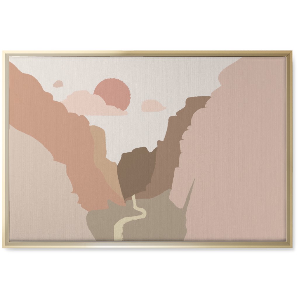 Zions Landscape Wall Art, Gold, Single piece, Canvas, 20x30, Pink, Beige