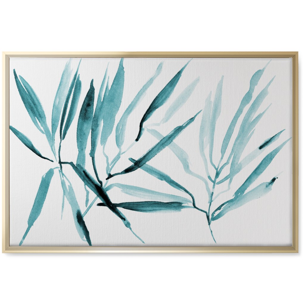 Watercolor Tropical Botanicals Wall Art, Gold, Single piece, Canvas, 20x30, Blue