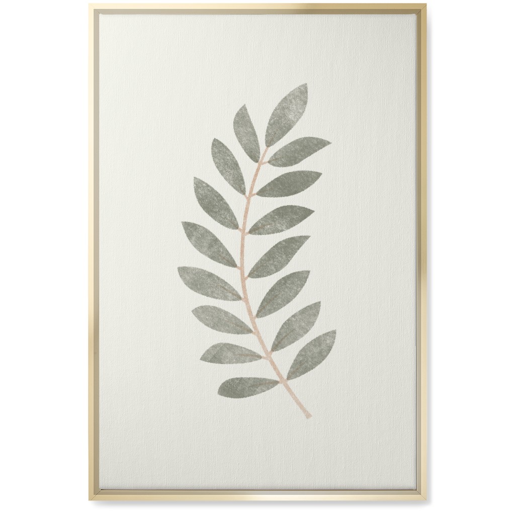 Botanical Leaf Ii Wall Art, Gold, Single piece, Canvas, 20x30, Green