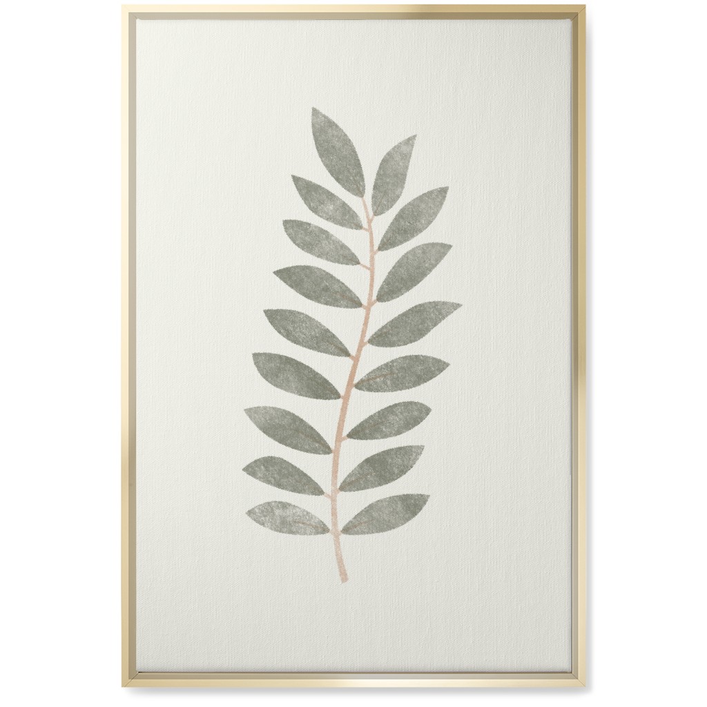 Botanical Leaf Iii Wall Art, Gold, Single piece, Canvas, 20x30, Green, Sage