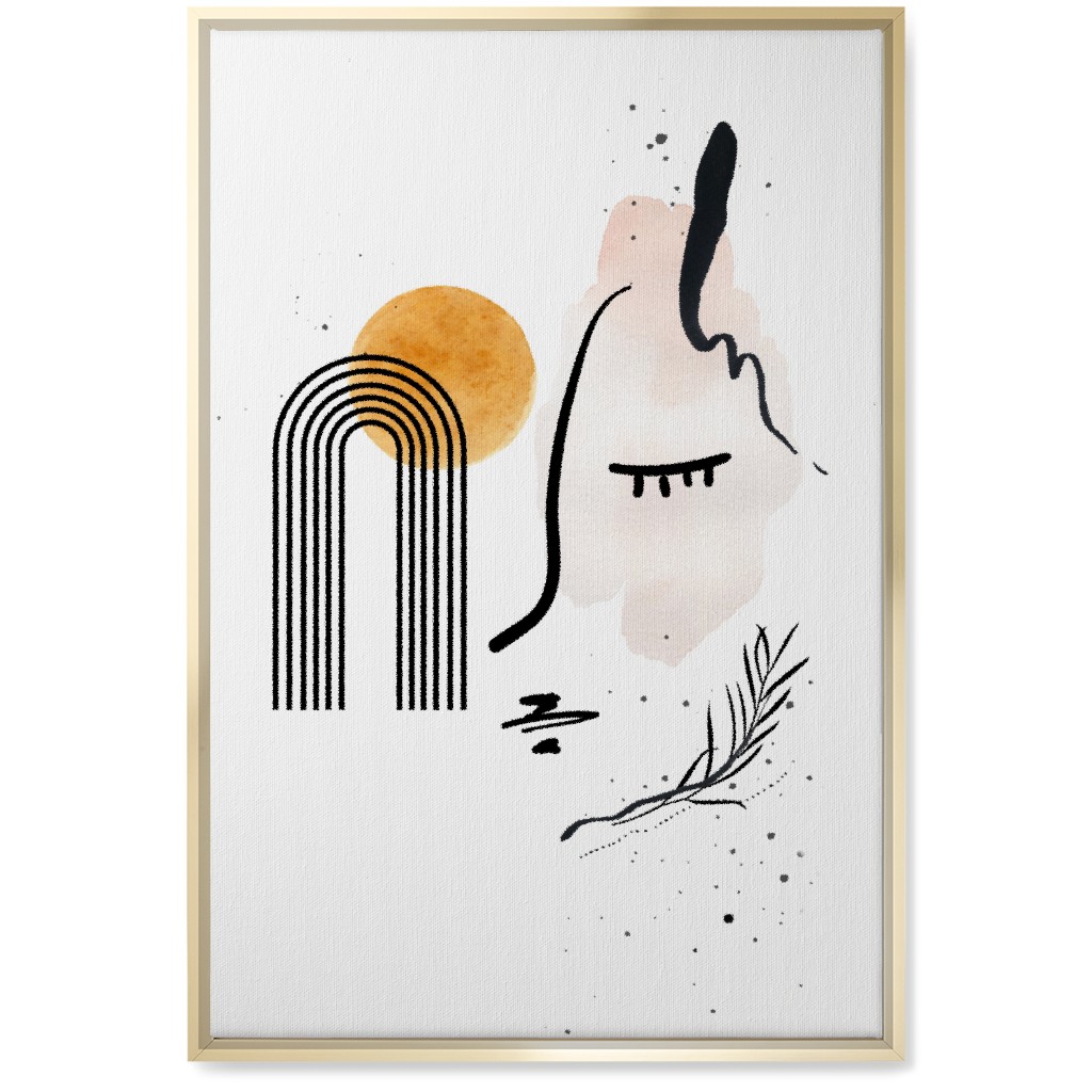 Sun Lady - Neutral Wall Art, Gold, Single piece, Canvas, 20x30, White