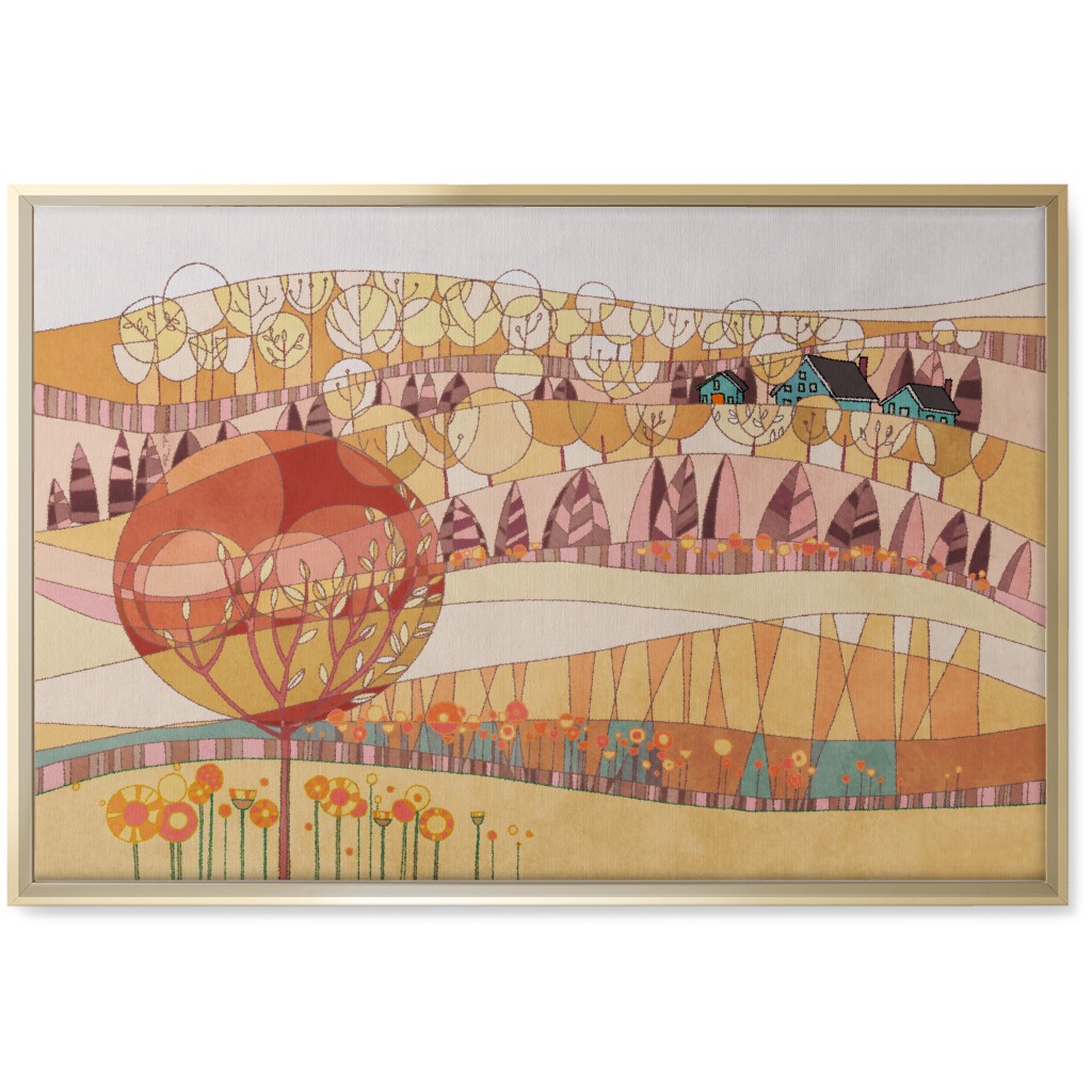 Lana's Landscape - Blush Wall Art, Gold, Single piece, Canvas, 20x30, Multicolor