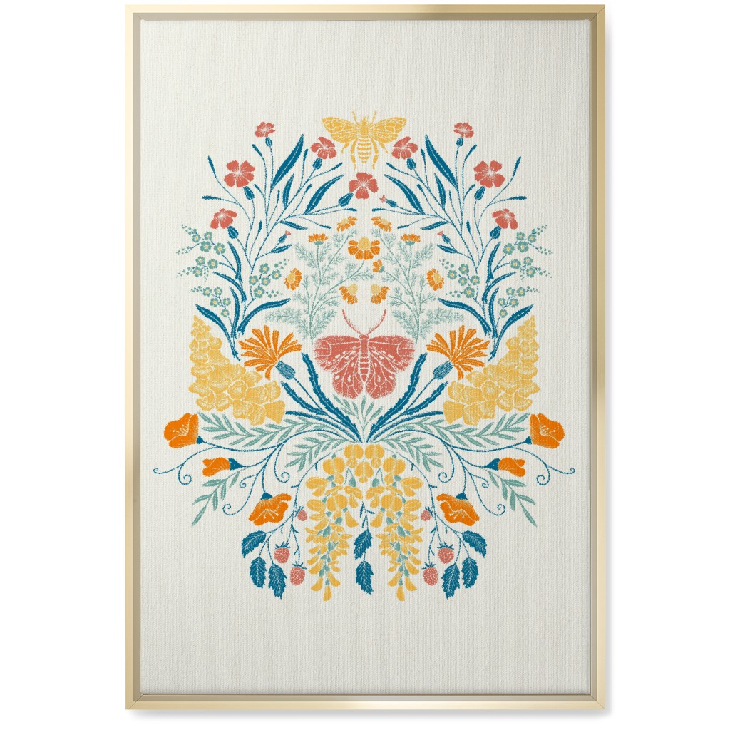 Wildflowers Wall Art, Gold, Single piece, Canvas, 20x30, Multicolor, White