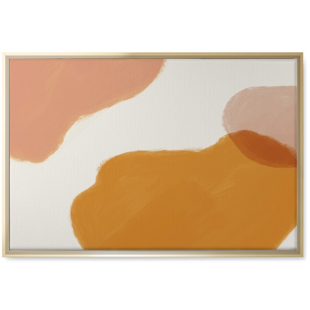 Abstract Shapes - Neutral Wall Art, Gold, Single piece, Canvas, 20x30, Orange, Orange