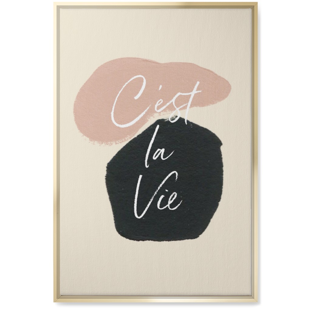 C'est La Vie Wall Art, Gold, Single piece, Canvas, 20x30, Pink, Bright Pink