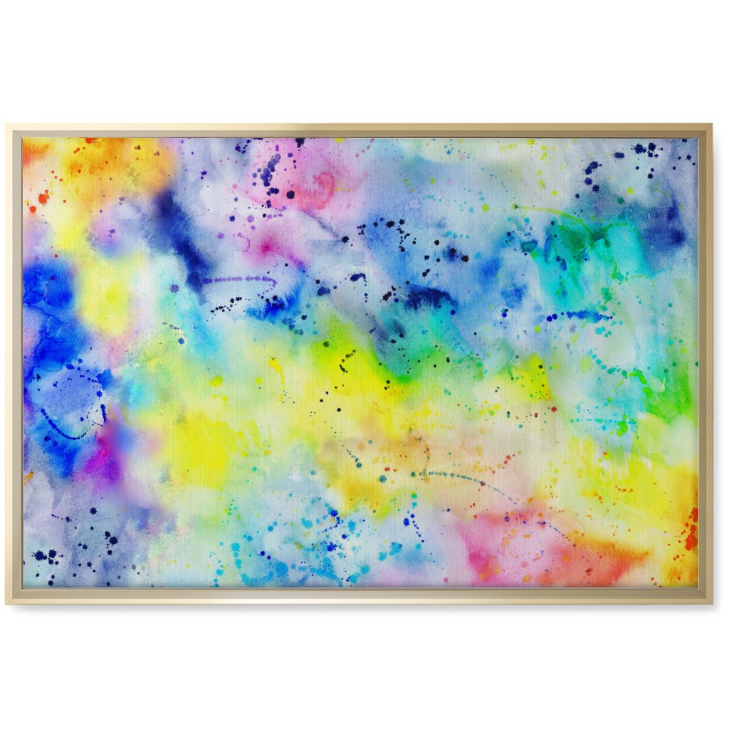 Rainbow Wash Watercolor - Multi Wall Art, Gold, Single piece, Canvas, 20x30, Multicolor