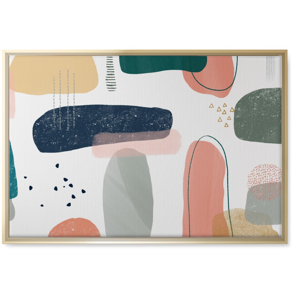 Abstract Minima - Multi on White Wall Art, Gold, Single piece, Canvas, 20x30, Multicolor