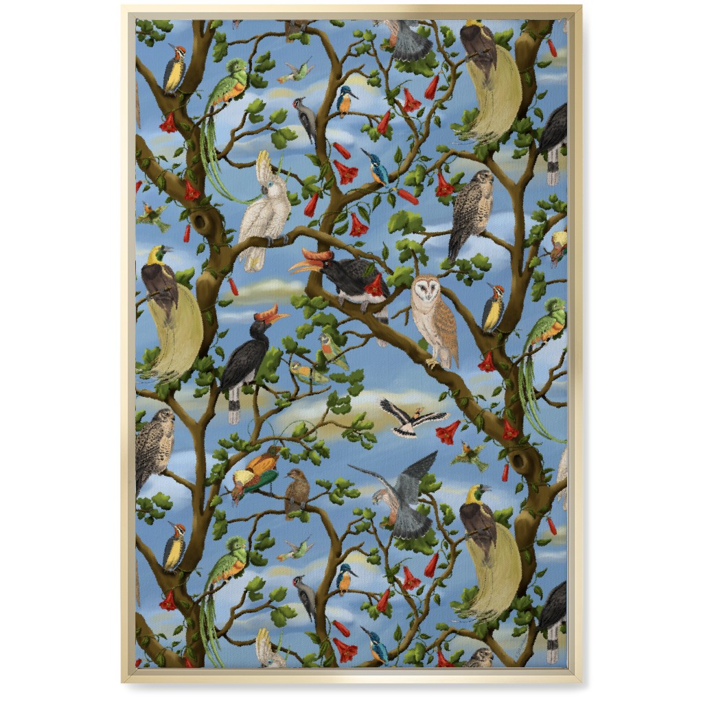 Bird Chorus - Multi Wall Art, Gold, Single piece, Canvas, 20x30, Multicolor
