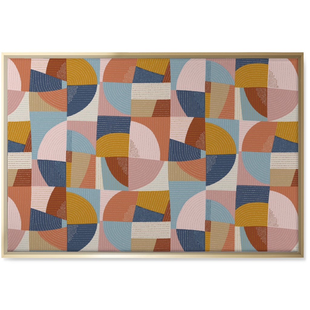 Modern Patchwork - Multi Wall Art, Gold, Single piece, Canvas, 24x36, Multicolor