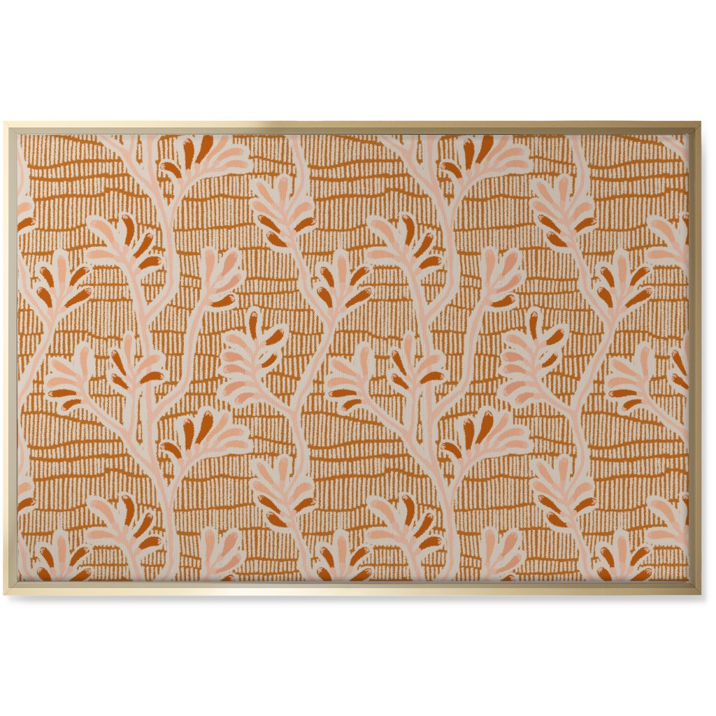 Kangaroo Paw - Floral Wall Art, Gold, Single piece, Canvas, 24x36, Pink, Bright Pink