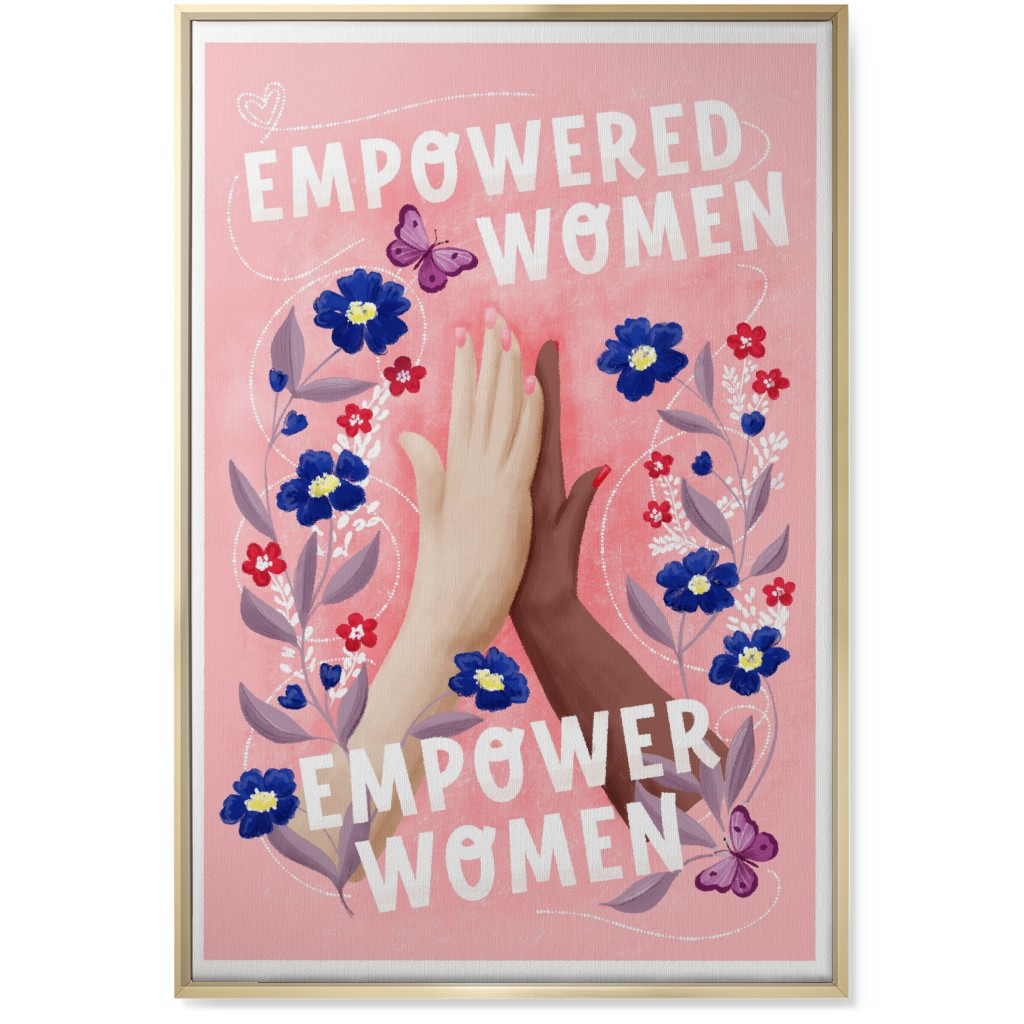 Empowered Women Empower Women - Pink Wall Art, Gold, Single piece, Canvas, 24x36, Pink
