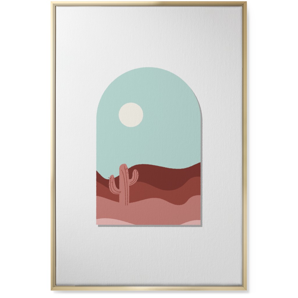 Abstract Landscapes in Windows Wall Art, Gold, Single piece, Canvas, 24x36, Multicolor, Faded Rose