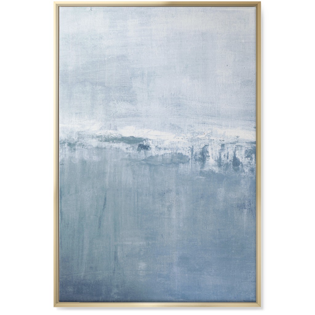 Left Tranquil Diptych - Blue Wall Art, Gold, Single piece, Canvas, 24x36, Blue
