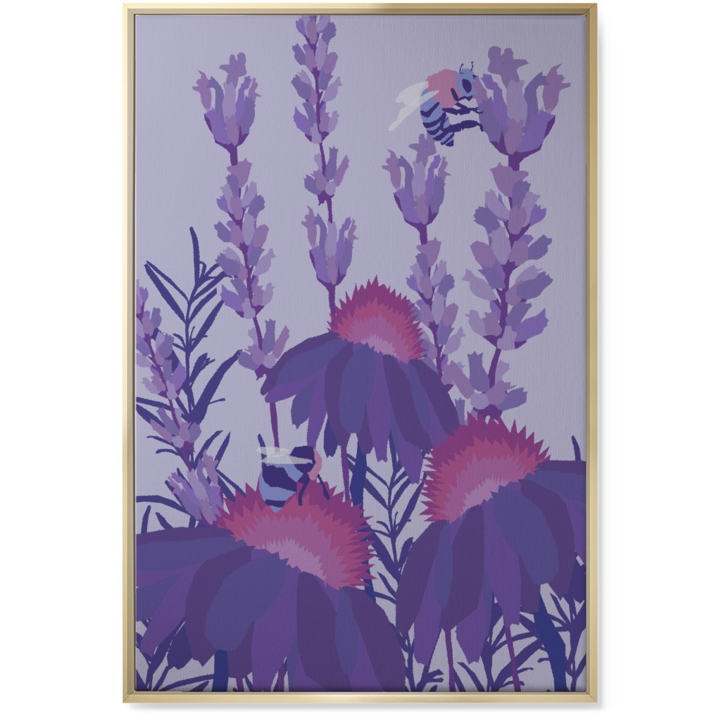 Lavender Fields - Purple Wall Art, Gold, Single piece, Canvas, 24x36, Purple, Purple