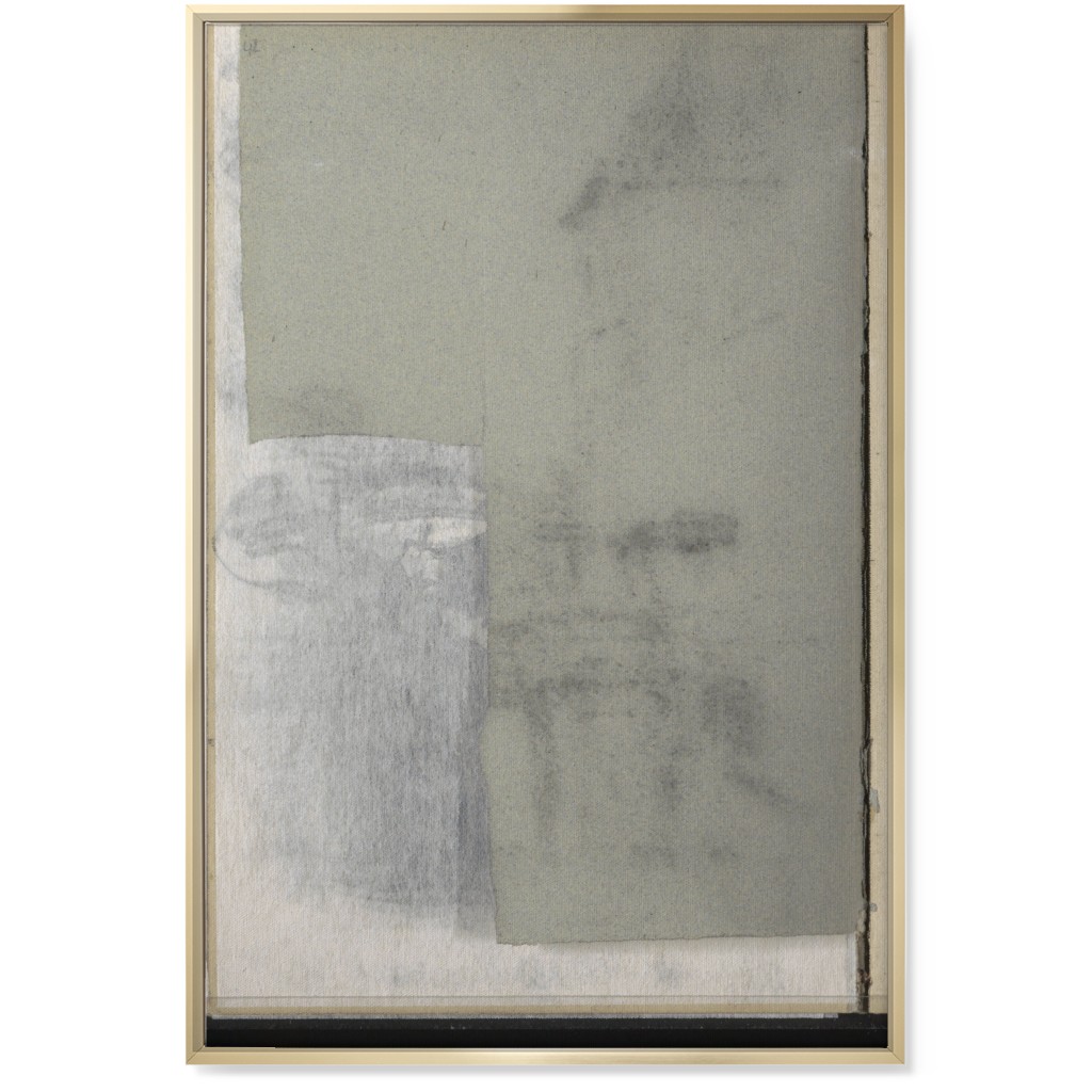 Left Graphite Diptych Wall Art, Gold, Single piece, Canvas, 24x36, Gray, Gray