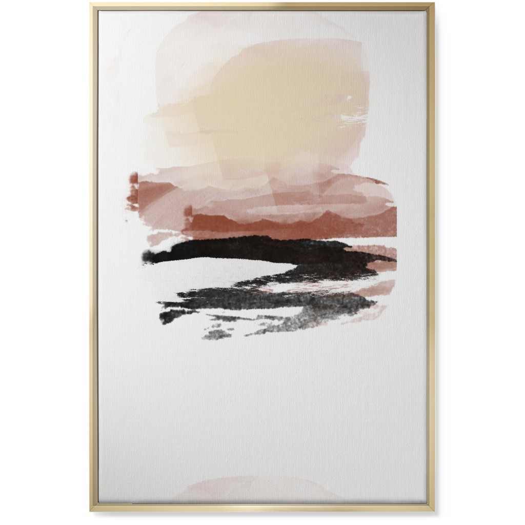 Abstract Sunset - Multi Wall Art, Gold, Single piece, Canvas, 24x36, Pink