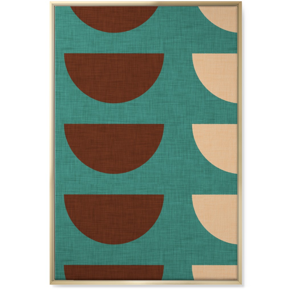 Half Moon Wall Art, Gold, Single piece, Canvas, 24x36, Blue