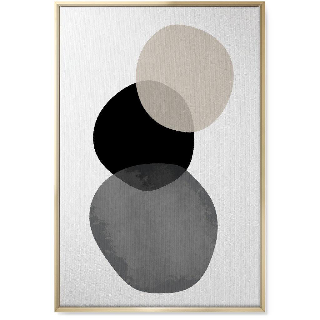 Stones Wall Art, Gold, Single piece, Canvas, 24x36, Gray