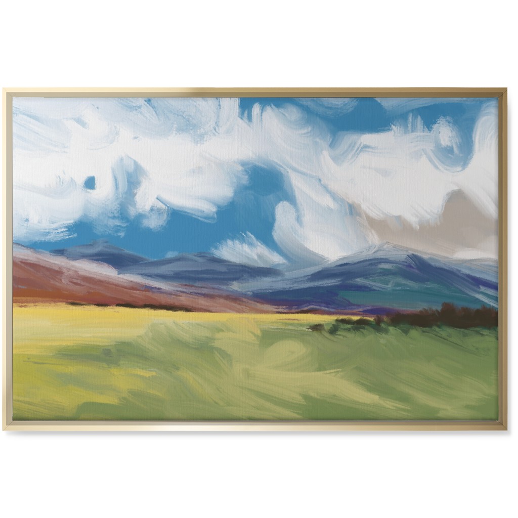 in the Distance Wall Art, Gold, Single piece, Canvas, 24x36, Blue, True Blue