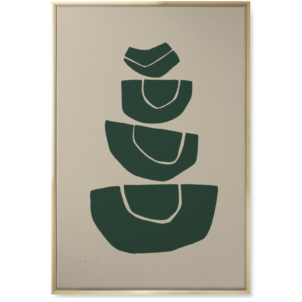 Green And Gold Abstract Wall Art