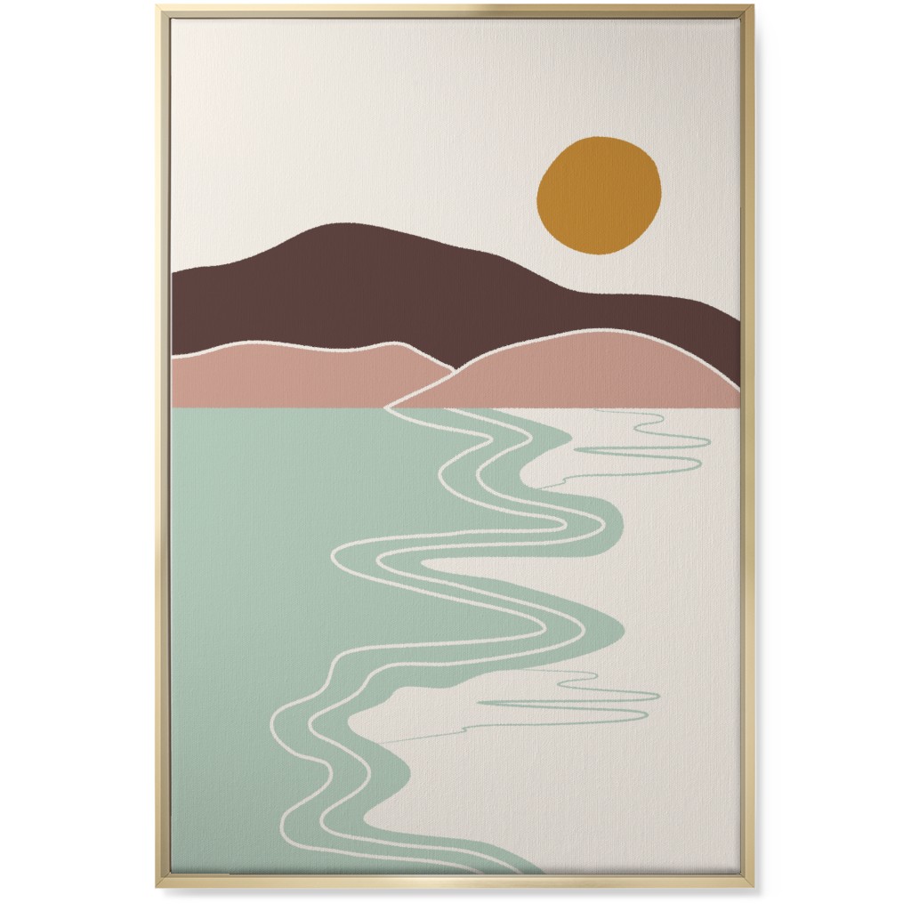 Minimal Beach - Earth Tones Multi Wall Art, Gold, Single piece, Canvas, 24x36, Multicolor