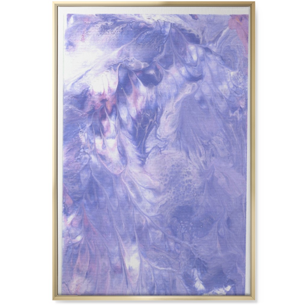 Acrylic Pour - Purple Wall Art, Gold, Single piece, Canvas, 24x36, Purple, Purple