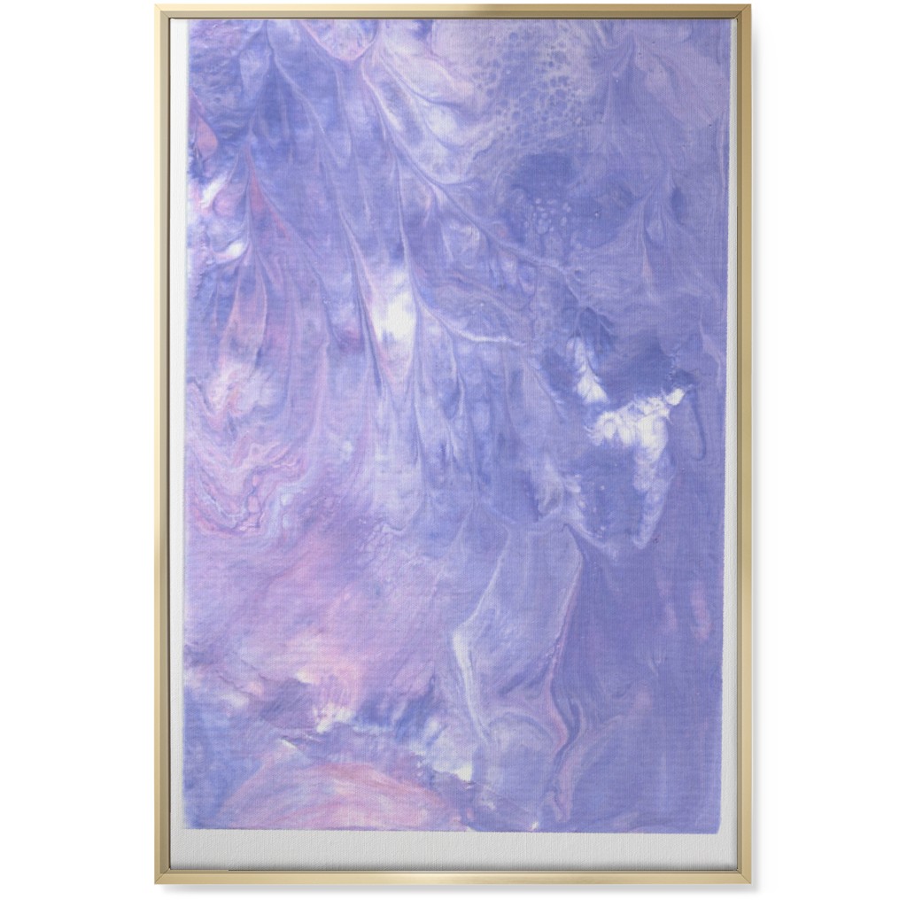 Acrylic Pour Abstract - Purple Wall Art, Gold, Single piece, Canvas, 24x36, Purple, Purple