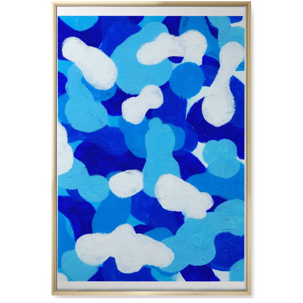 Abstract Cloud - Blue Wall Art, Gold, Single piece, Canvas, 24x36, Blue