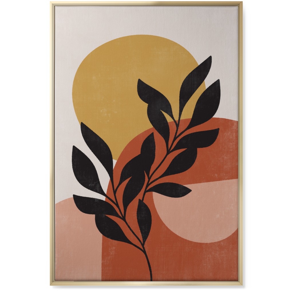 Earthen Crest - Terracotta Wall Art, Gold, Single piece, Canvas, 24x36, Orange, Orange