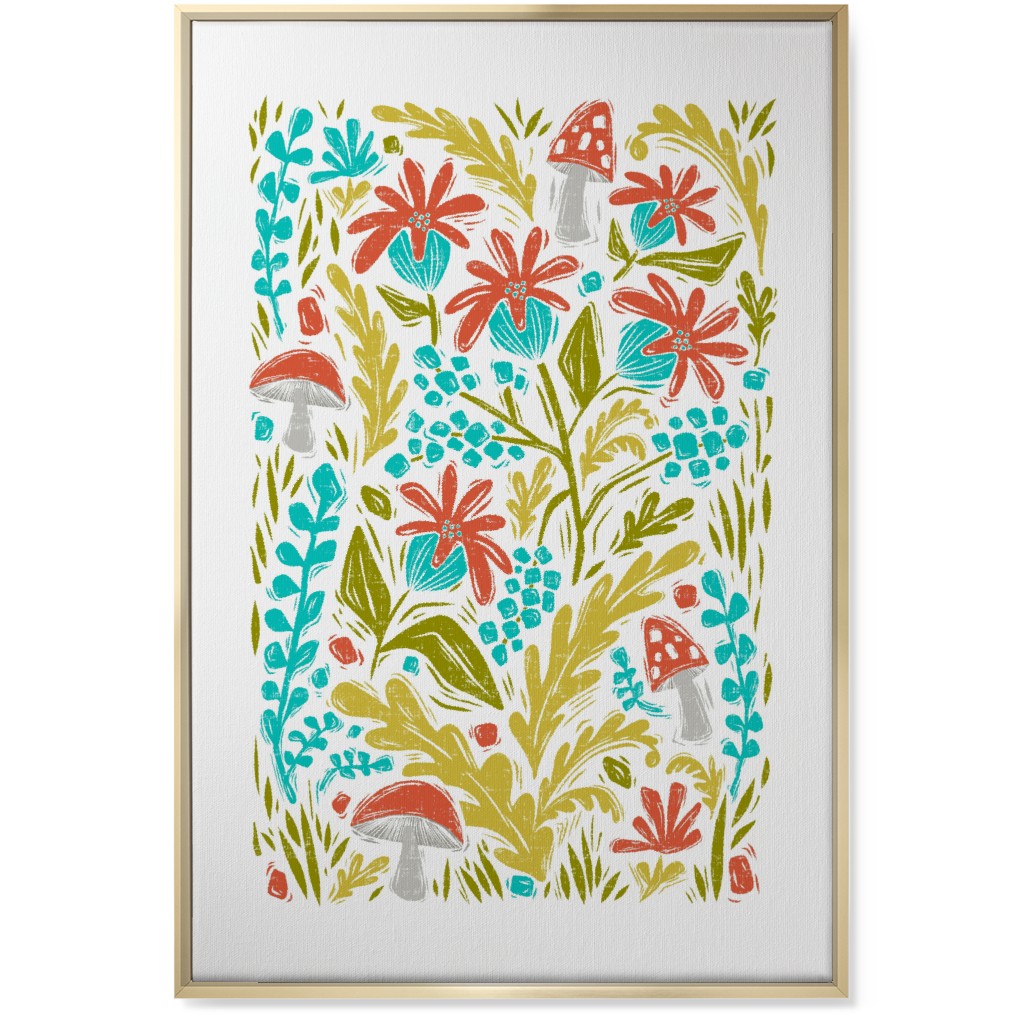 Botanical Forest - Multi Wall Art, Gold, Single piece, Canvas, 24x36, Multicolor