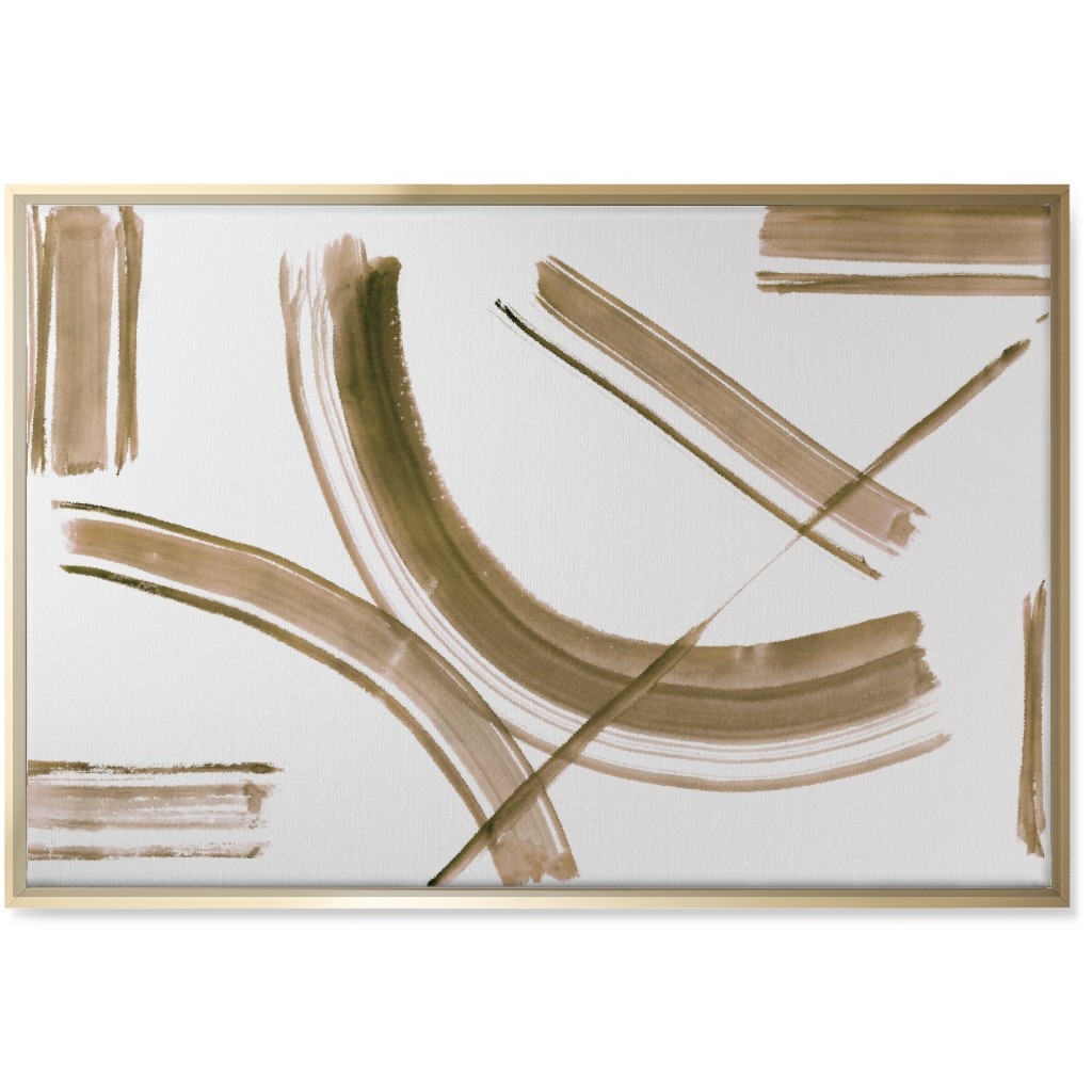 Watercolor Intersection of Minds Wall Art, Gold, Single piece, Canvas, 24x36, Brown, Wheat