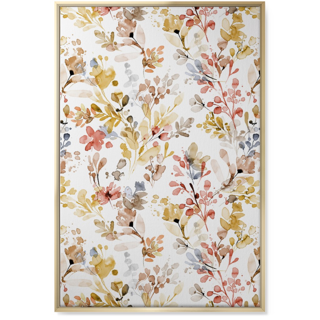 Wild Plants - Multi Wall Art, Gold, Single piece, Canvas, 24x36, Multicolor