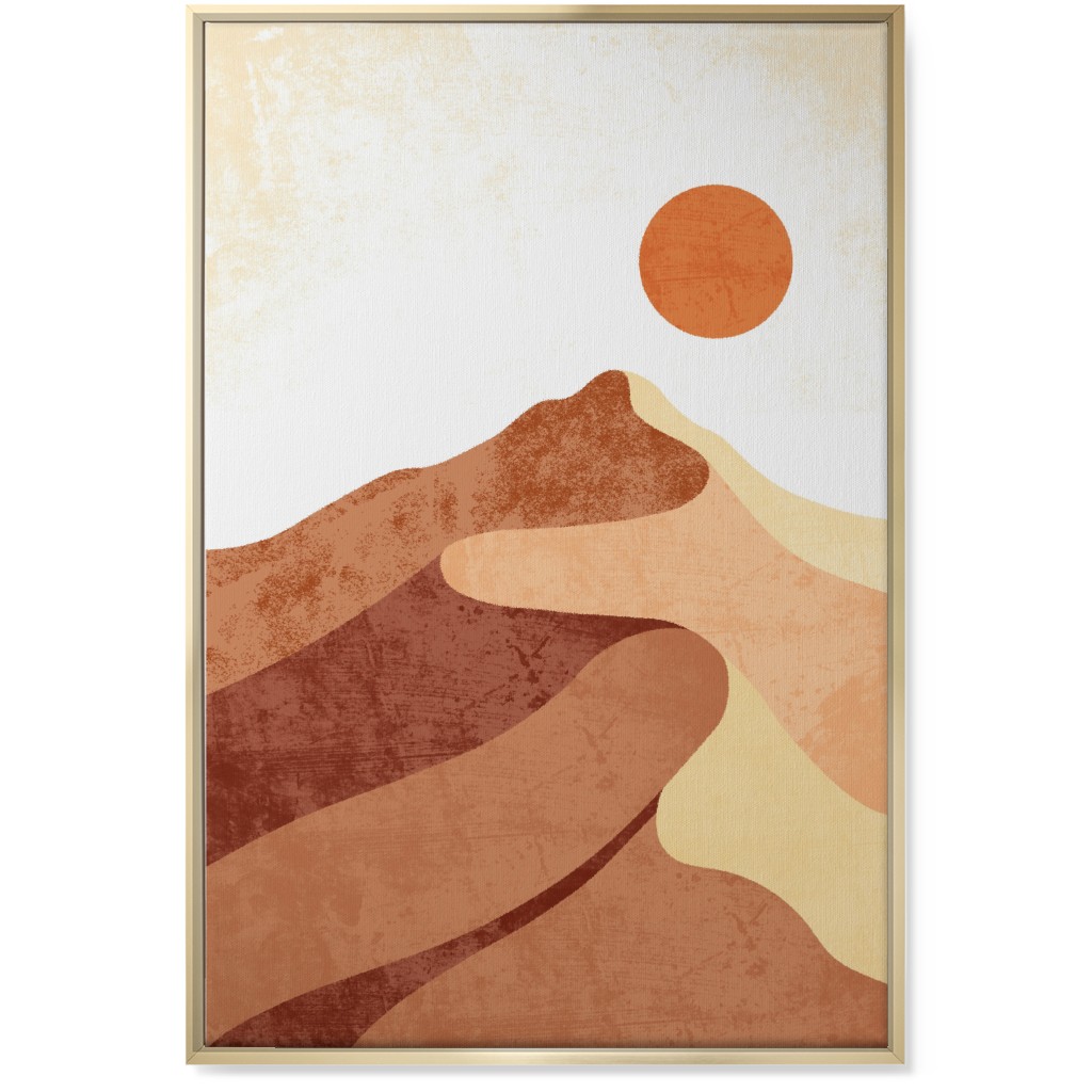 Desert Landscape - Earthy Warm Tones Wall Art, Gold, Single piece, Canvas, 24x36, Orange