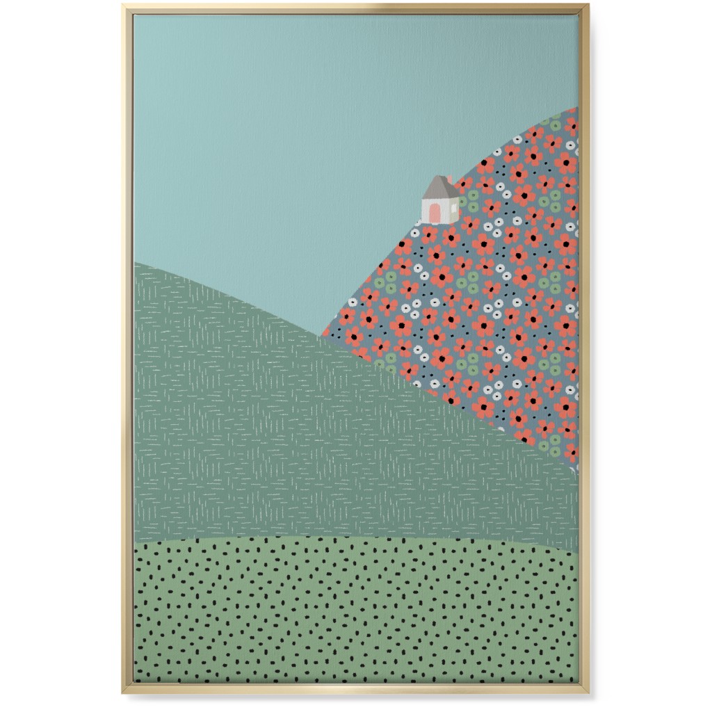 Floral Landscapes Wall Art, Gold, Single piece, Canvas, 24x36, Green