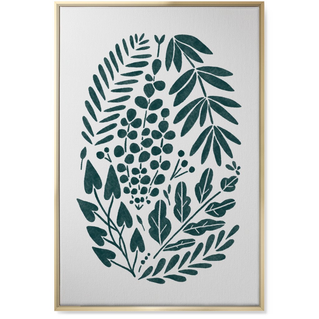 Botanical Composition Wall Art, Gold, Single piece, Canvas, 24x36, Green