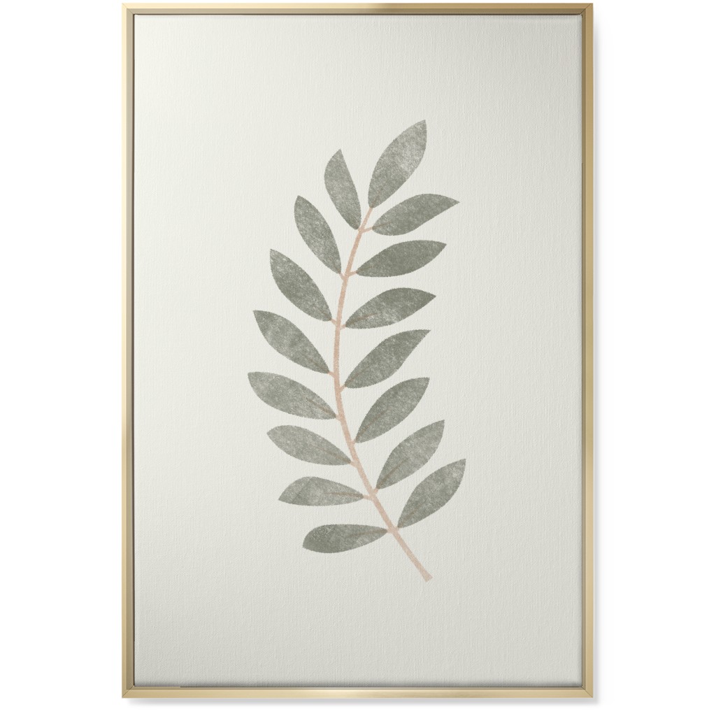 Green And Gold Leaf Wall Art