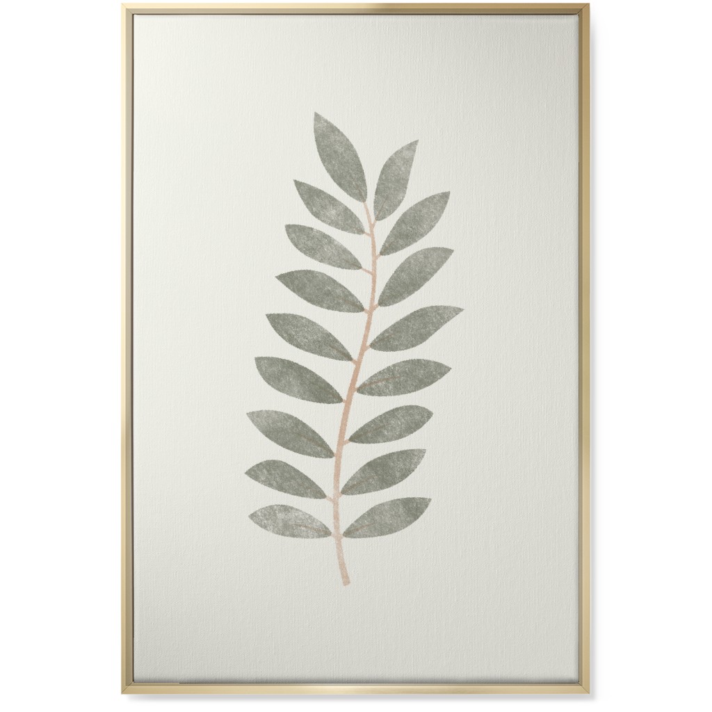 Botanical Leaf Iii Wall Art, Gold, Single piece, Canvas, 24x36, Green