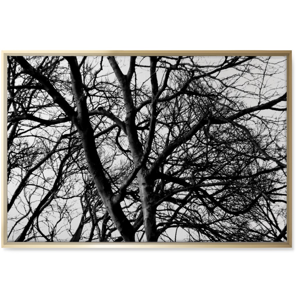 Tree Lace - Neutral Wall Art, Gold, Single piece, Canvas, 24x36, Black