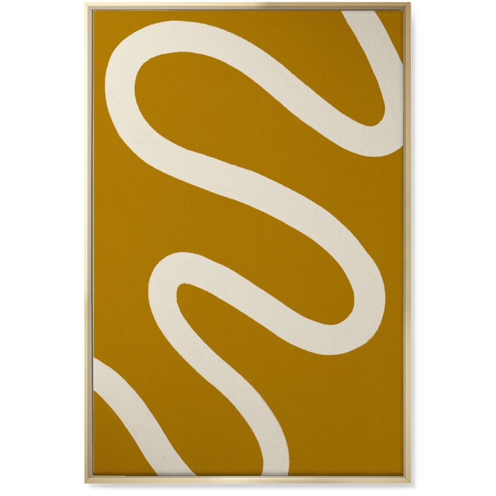 Tangled Brush Strokes Ii Wall Art, Gold, Single piece, Canvas, 24x36, Yellow
