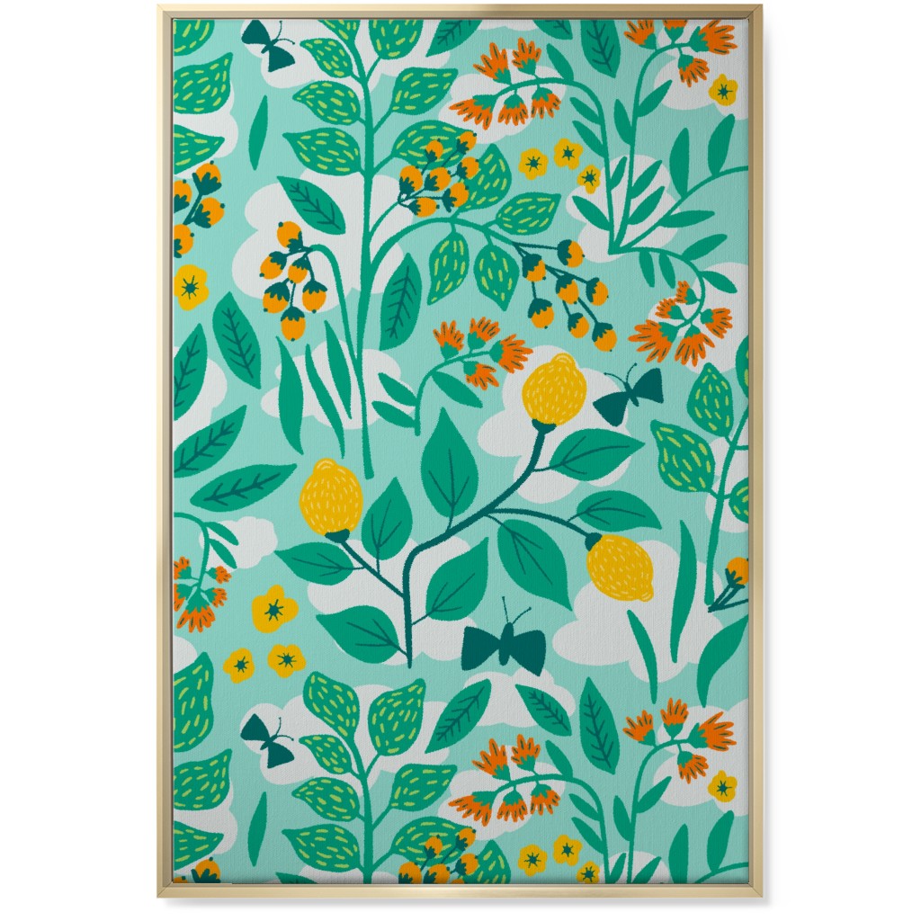 Color Garden - Green Wall Art, Gold, Single piece, Canvas, 24x36, Green