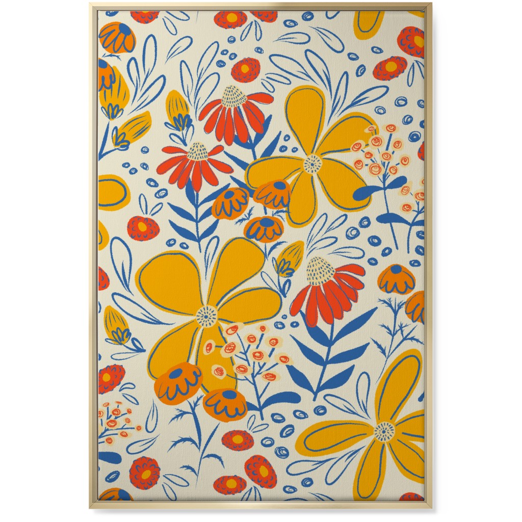 May Flowers - Multi Wall Art, Gold, Single piece, Canvas, 24x36, Yellow